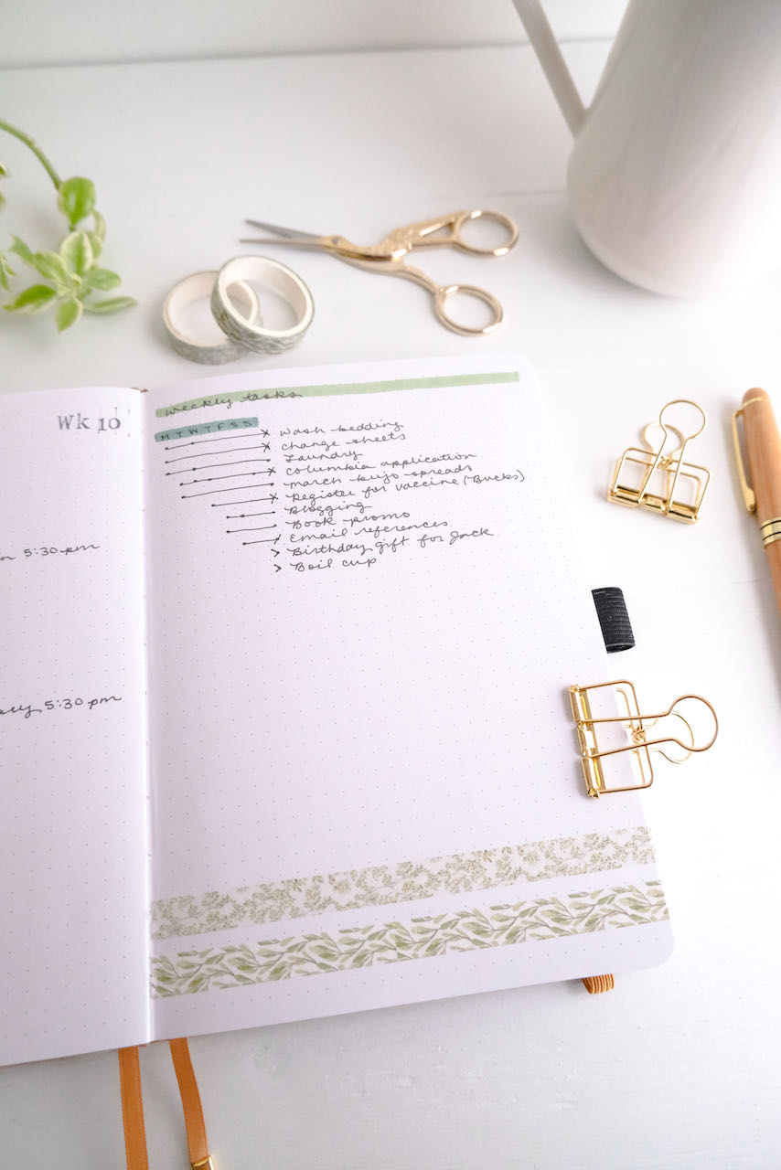 Bullet Journal March 2021—Leafy Wreaths and Minimalist Layouts