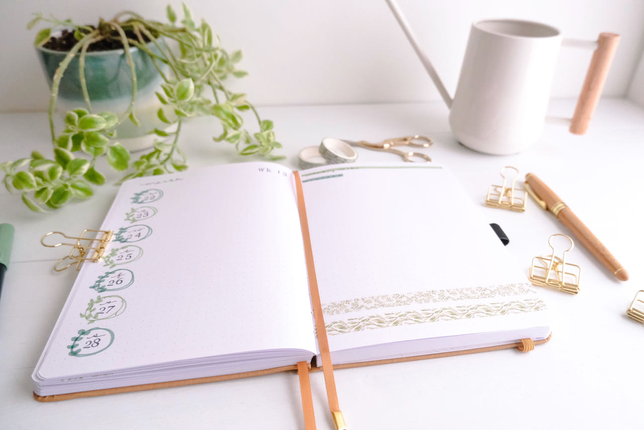 Bullet Journal March 2021—Leafy Wreaths and Minimalist Layouts