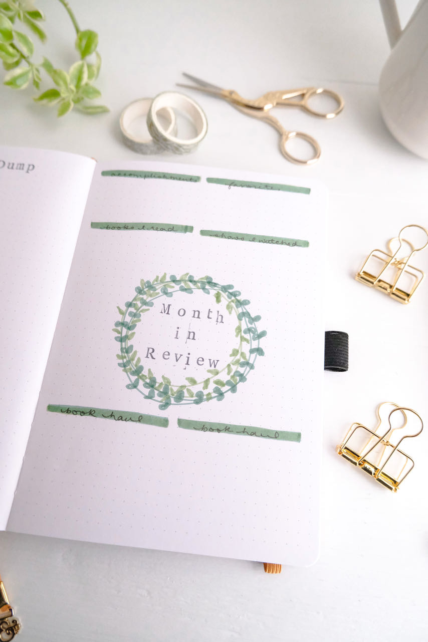 Bullet Journal March 2021—Leafy Wreaths and Minimalist Layouts
